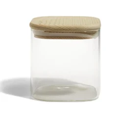 Bocal de conservation 65 cl en verre avec couvercle en bois