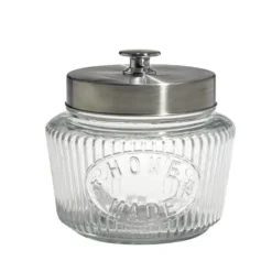 Bocal de conservation 1L en verre avec couvercle en métal Ø11,5xH14cm
