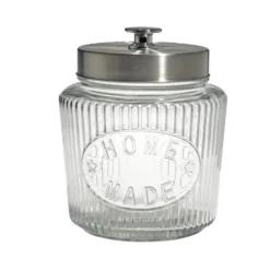 Bocal de conservation 1.4L verre couvercle métal Ø11,5xH18cm