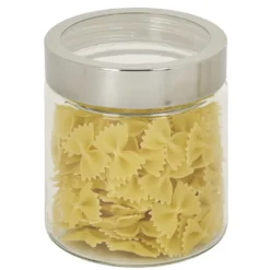 Bocal en verre transparent couvercle inox 800ml - Ø11xH.12cm