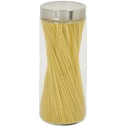 Bocal en verre transparent couvercle inox 2L - Ø11xH.27cm