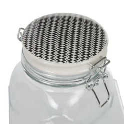 Bocal hermétique transparent avec couvercle design ethnique 1,5 L