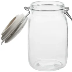 Bocal transparent avec couvercle design carreau de ciment 1,5 L