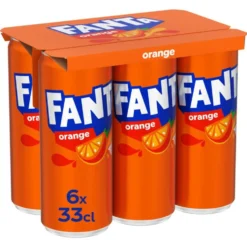 Boisson gazeuse Fanta orange Pack de 6 canettes 33cl