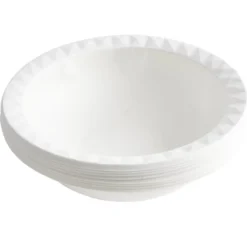 Bol carton x8 canne à sucre bagasse contour façon diamant blanc Ø17cm