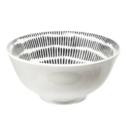Bol Dakar en porcelaine blanc et motif noir Ø16xH7,8cm