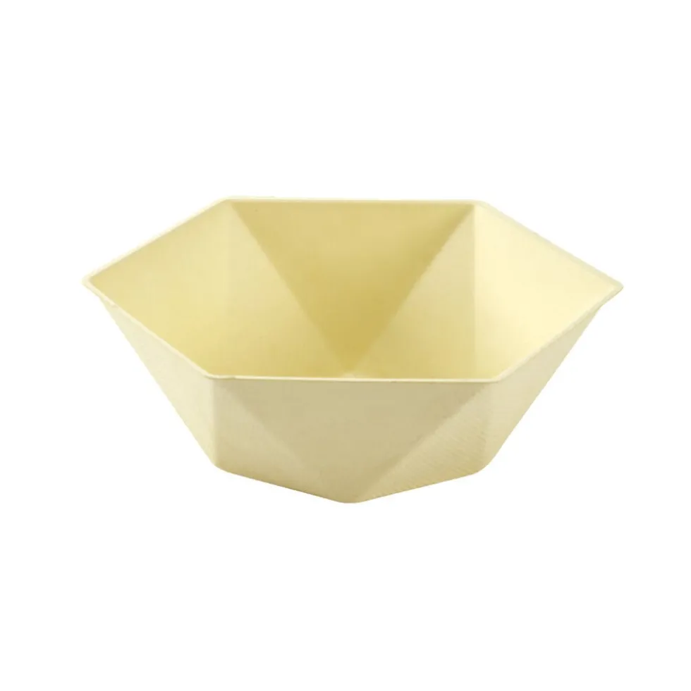 Bol en carton x8 forme hexagonale beige
