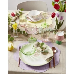 Bol en verre forme fleur Ø12xH5cm (2 modèles rose ou vert)