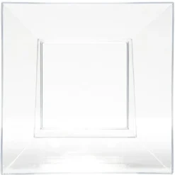 Bol plastique carré transparent 12,4x12,4xH6,4 cm x12