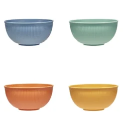 Bol plastique x4 coloré Ø15xH7cm