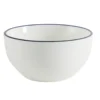 Bol porcelaine blanc liseré noir Ø15xH7cm