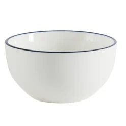 Bol porcelaine blanc liseré noir Ø15xH7cm
