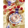 Bol porcelaine blanc motif grappe de tomate Ø12xH10cm