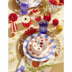 Bol porcelaine blanc motif grappe de tomate Ø12xH10cm