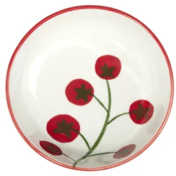 Bol porcelaine blanc motif grappe de tomate Ø12xH10cm