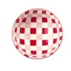 Bol porcelaine thème piment motif quadrillage rouge rose blanc Ø11,5xH6cm