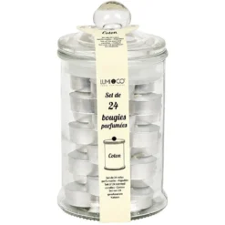 Bonbonnière avec 24 bougies chauffe-plat