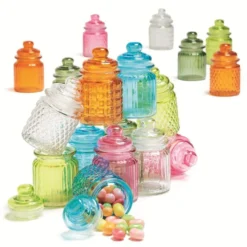 Bonbonnière colorée en verre