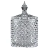 Bonbonnière en verre avec couvercle design forme diamant Ø7xH11cm