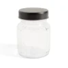 Bonbonnière en verre 300ml couvercle métal noir