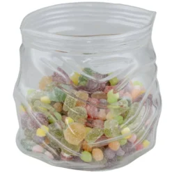 Bonbonnière forme sachet froissé 970ml verre transparent 13x12xH12cm