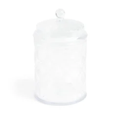Bonbonnière plastique effet capitonné Ø10xH20cm (2 modèles)