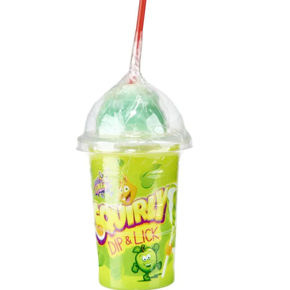 Bonbon sucette avec poudre acidulée 50gr (2 modèles pomme ou fraise)