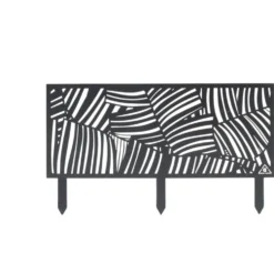 Bordure de jardin métal design feuillage ajouré noir 50xH20 cm