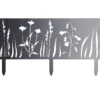 Bordure de jardin métal gris motif végétal ajouré L50xH20cm