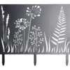Bordure de jardin métal gris motif végétal ajouré L50xH43cm