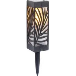 Borne solaire effet flamme à planter ou poser 6x6xH27cm