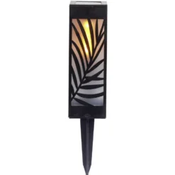 Borne solaire effet flamme à planter ou poser 6x6xH27cm