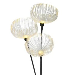 Borne solaire en métal à planter forme méduse transparente H70cm