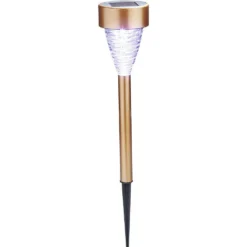 Borne solaire led à planter en inox argent ou or