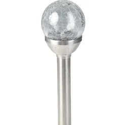 Borne solaire métal boule verre Ø8xH34cm