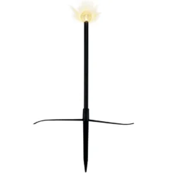 Borne solaire pique à planter x8 en plastique noir forme ampoule Ø7,5xH30,5cm