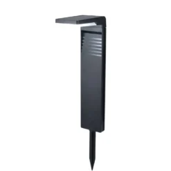 Borne solaire à planter en plastique noir forme spot 30LED 16x9xH58,5cm
