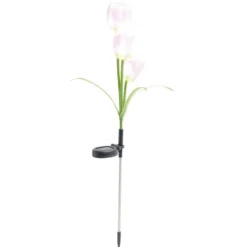 Borne solaire à planter forme tulipe H70cm