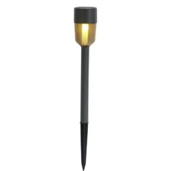 Borne solaire à planter métal gris fumé Ø5xH34cm