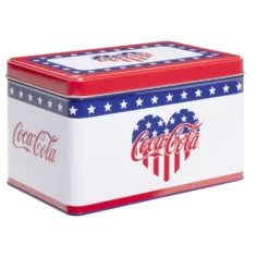 Boîte alimentaire Coca Cola rectangulaire métal 22x13xH13,5cm (2 modèles)