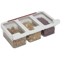 Boîte alimentaire 3en1 à fixer sur étagère L33x19xH11cm