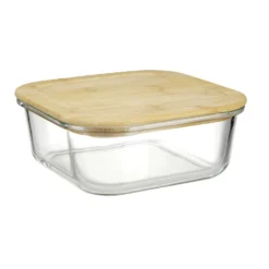 Boîte alimentaire en verre couvercle bambou 1,1L