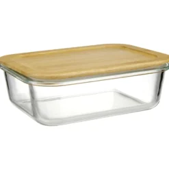 Boîte alimentaire en verre couvercle bambou 1,5L
