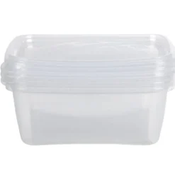 Boîte alimentaire 1,2 L transparente x3