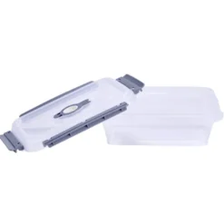 Boîte alimentaire rectangulaire 900ml Fresh System plastique transparent et gris