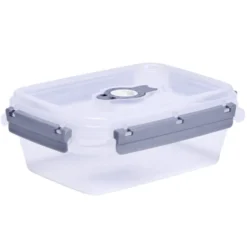Boîte alimentaire rectangulaire 900ml Fresh System plastique transparent et gris