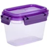 Boîte alimentaire rectangulaire 500ml Fresh System plastique transparent et violet