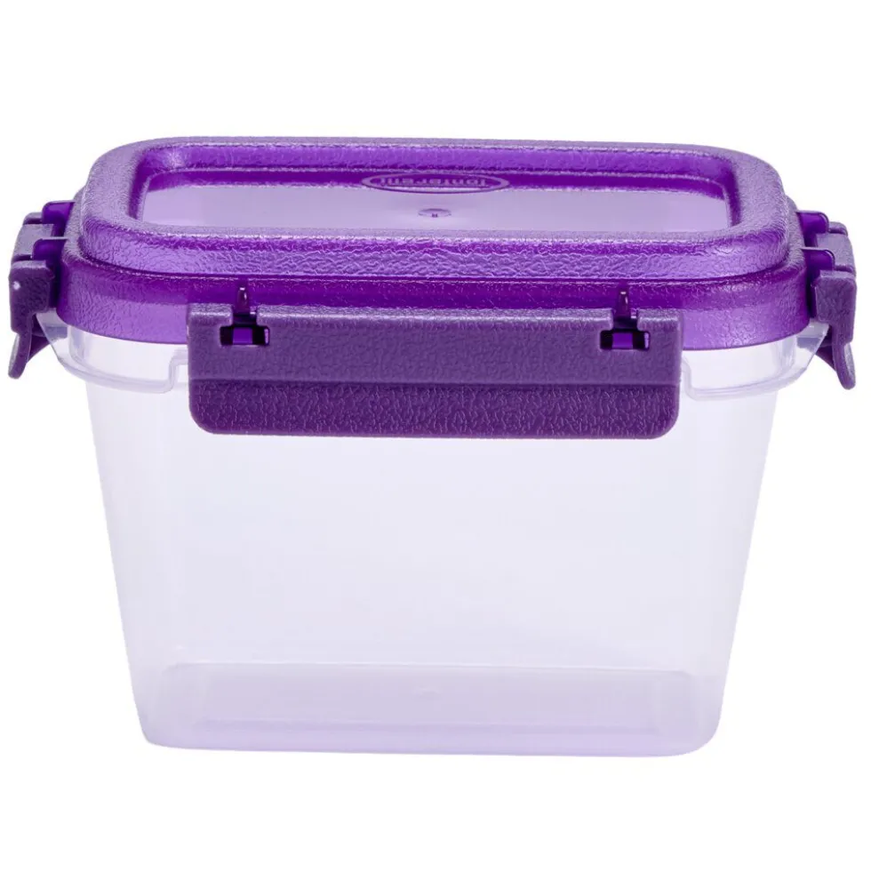 Boîte alimentaire rectangulaire 500ml Fresh System plastique transparent et violet