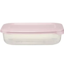 Boîte alimentaire rectangulaire 1L plastique avec couvercle 13,5x20,5cm (3 modèles)