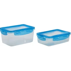 Boîte alimentaire x2 plastique couvercle flexible silicone 1L/1.8L